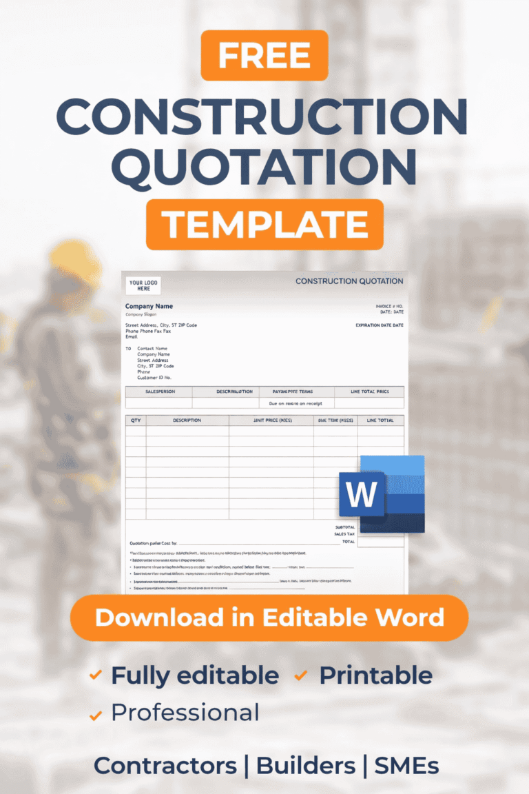 Construction Quotation Template Guide (Free Word Download) - JO-TECH Cyber