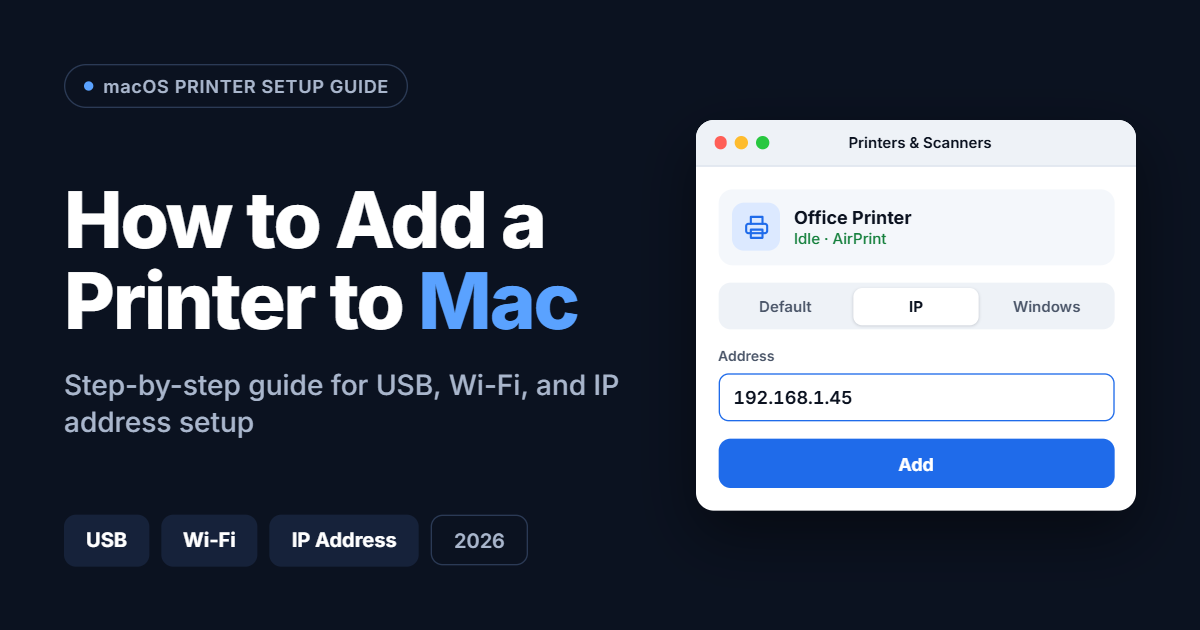How to add a printer to mac