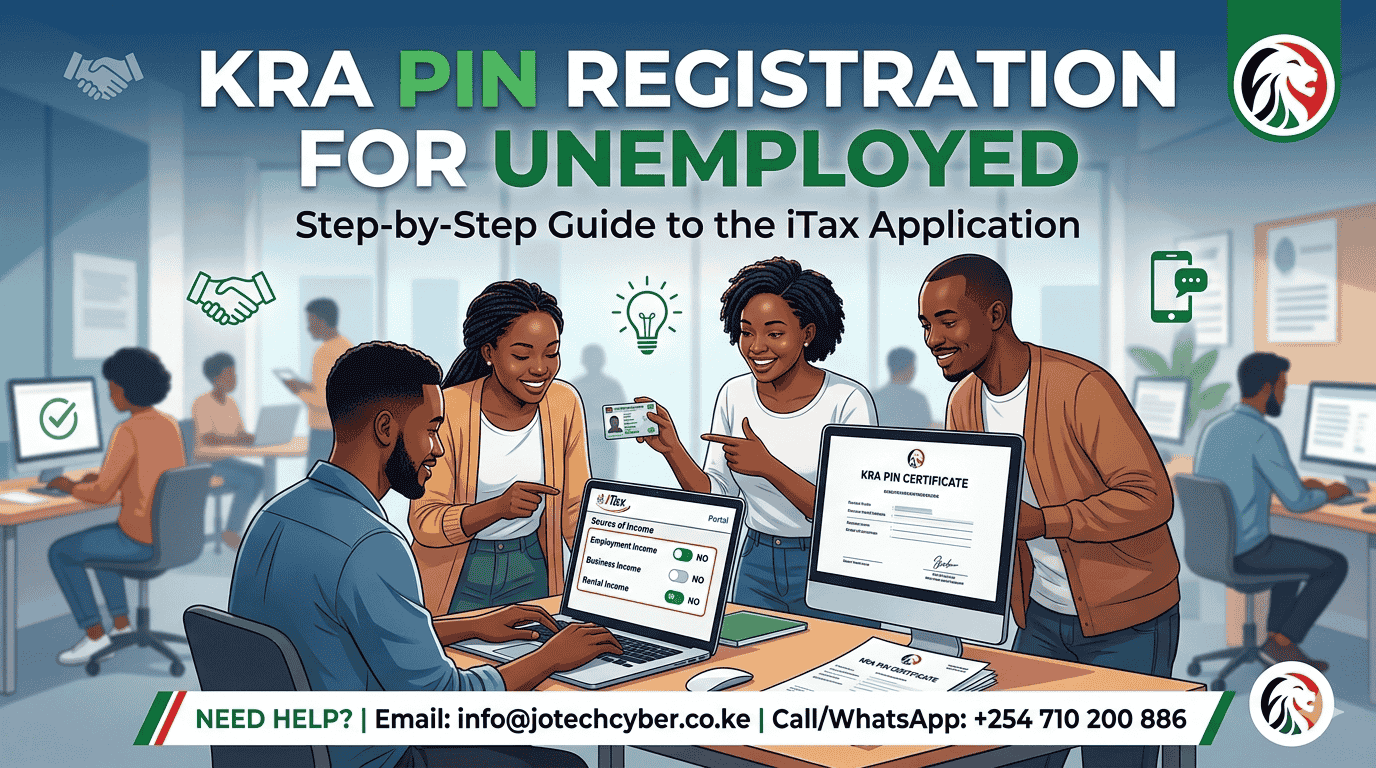 KRA PIN registration for unemployed Kenyans