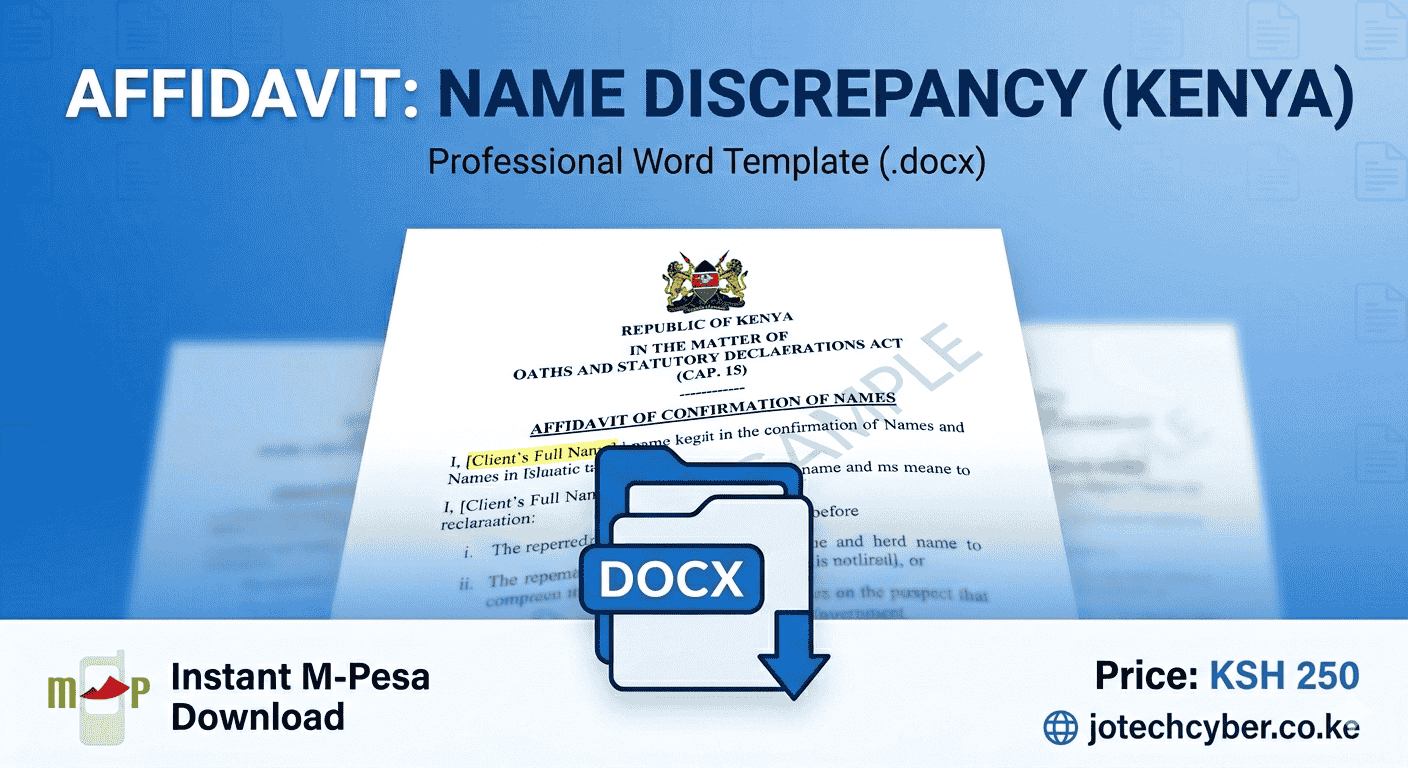 buy affidavit for discrepancy in names template
