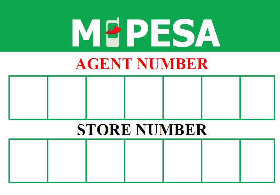 m-pesa agent number sticker template