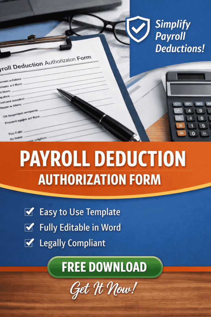 payroll deduction authorization form template